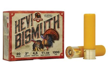 Hevi Shot 20 Gauge 3 Inch 1-1/4 oz 4 and 5 Shot HEVI-Bismuth 5/Box
