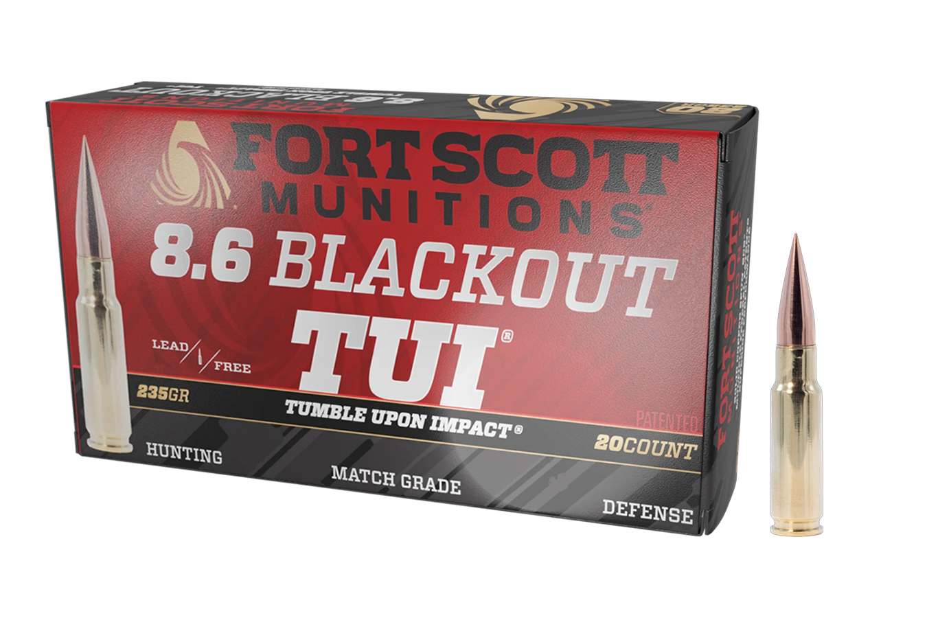 Fort Scott Munitions 8.6 Blackout 235gr SCS Tumble Upon Impact 20/Box