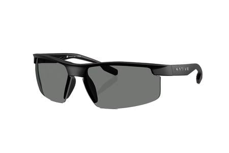 RIDGE RUNNER CREST MATTE BLACK WITH GREY POLARIZED LENSES
