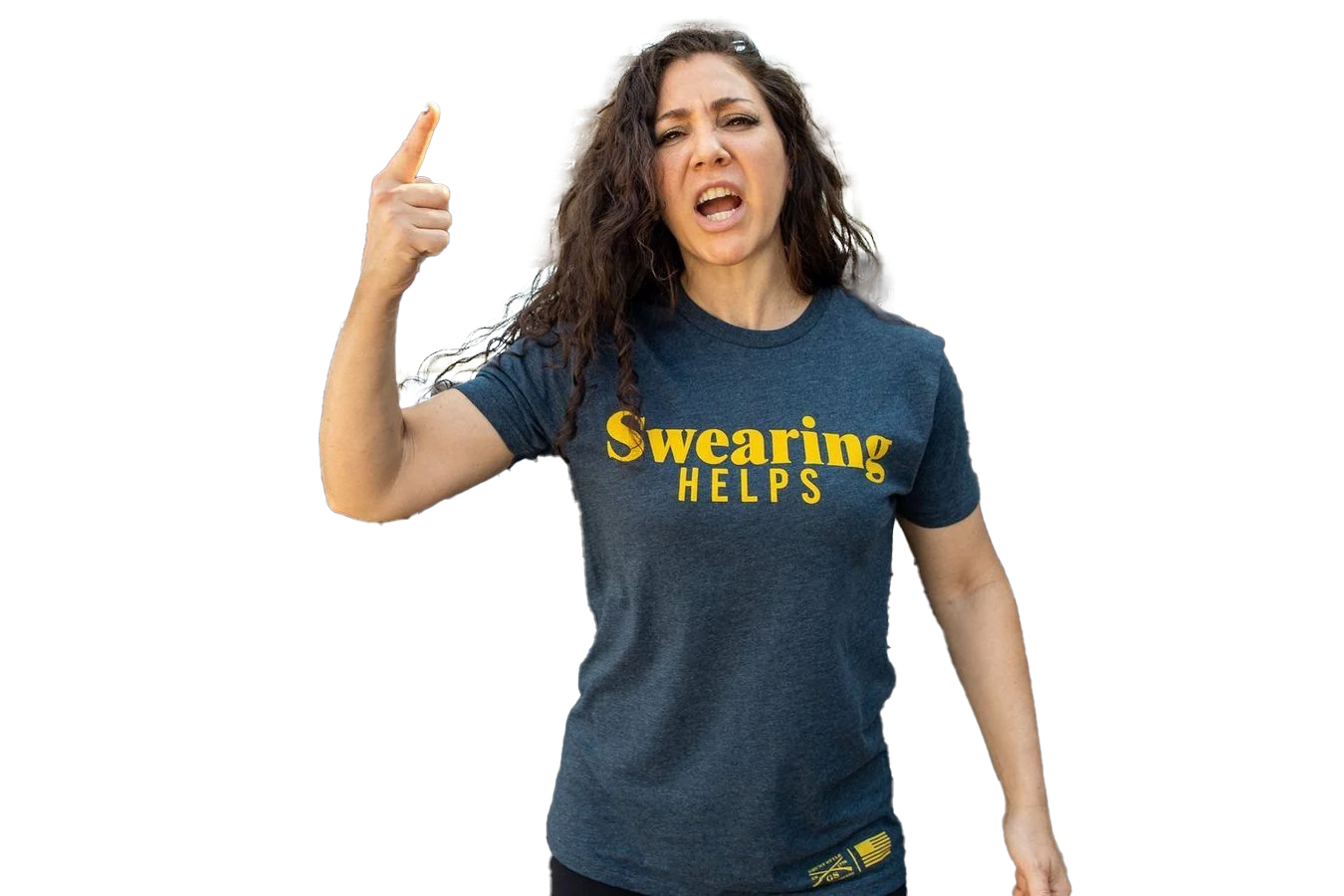 Grunt Style Women's Swearing Helps Boyfriend Fit T-Shirt - Midnight Navy