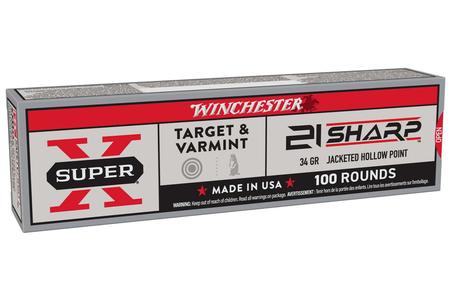 Winchester 21 Sharp 34gr JHP Super-X 100/Box