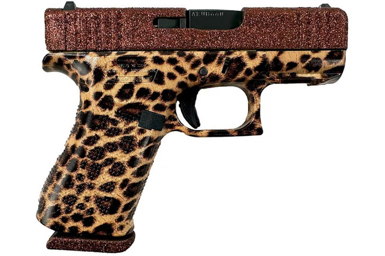No. 19 Best Selling: GLOCK 43X 9 MM 3.41 IN BARREL MOCHA CHEETAH GLITTER GLOCK 2-10 RD MAGAZINES