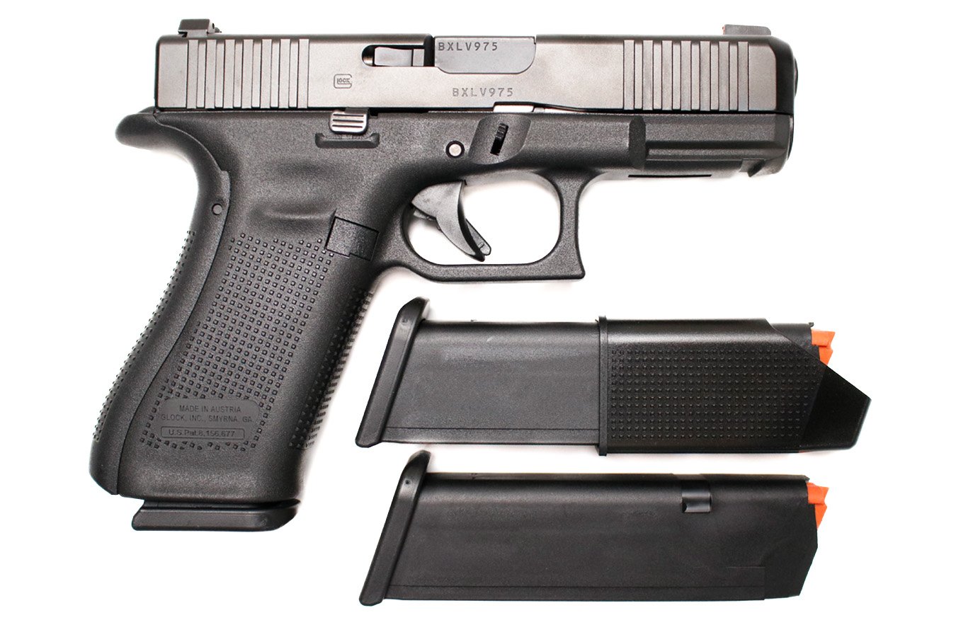 Glock 45 9mm Police Trade-in Pistol with Three Magazines