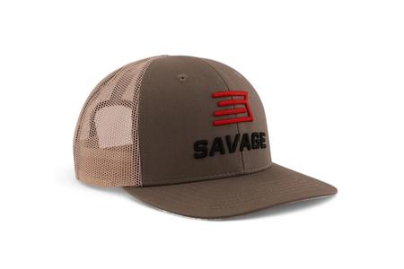 SAVAGE RED BLACK LOGO HAT GREY WHITE