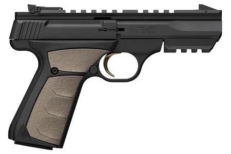BROWNING FIREARMS BUCK MARK BLACK LABEL 22 LR 4 IN CONTOUR BARREL FDE RUBBER OVERMOLDING