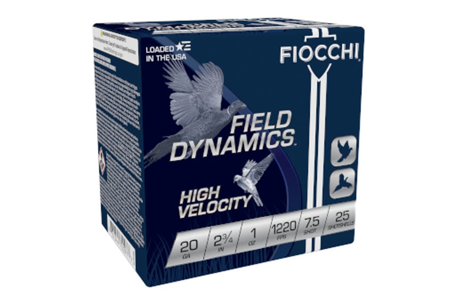 Fiocchi 20 Gauge 2-3/4 Inch 1 Oz 7.5 Shot Field Dynamics 25/Box