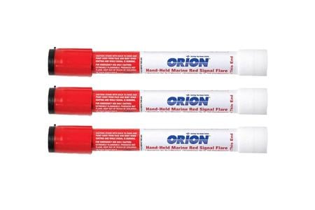 MARINE LOCATOR HANDHELD RED FLARE, 3 PACK