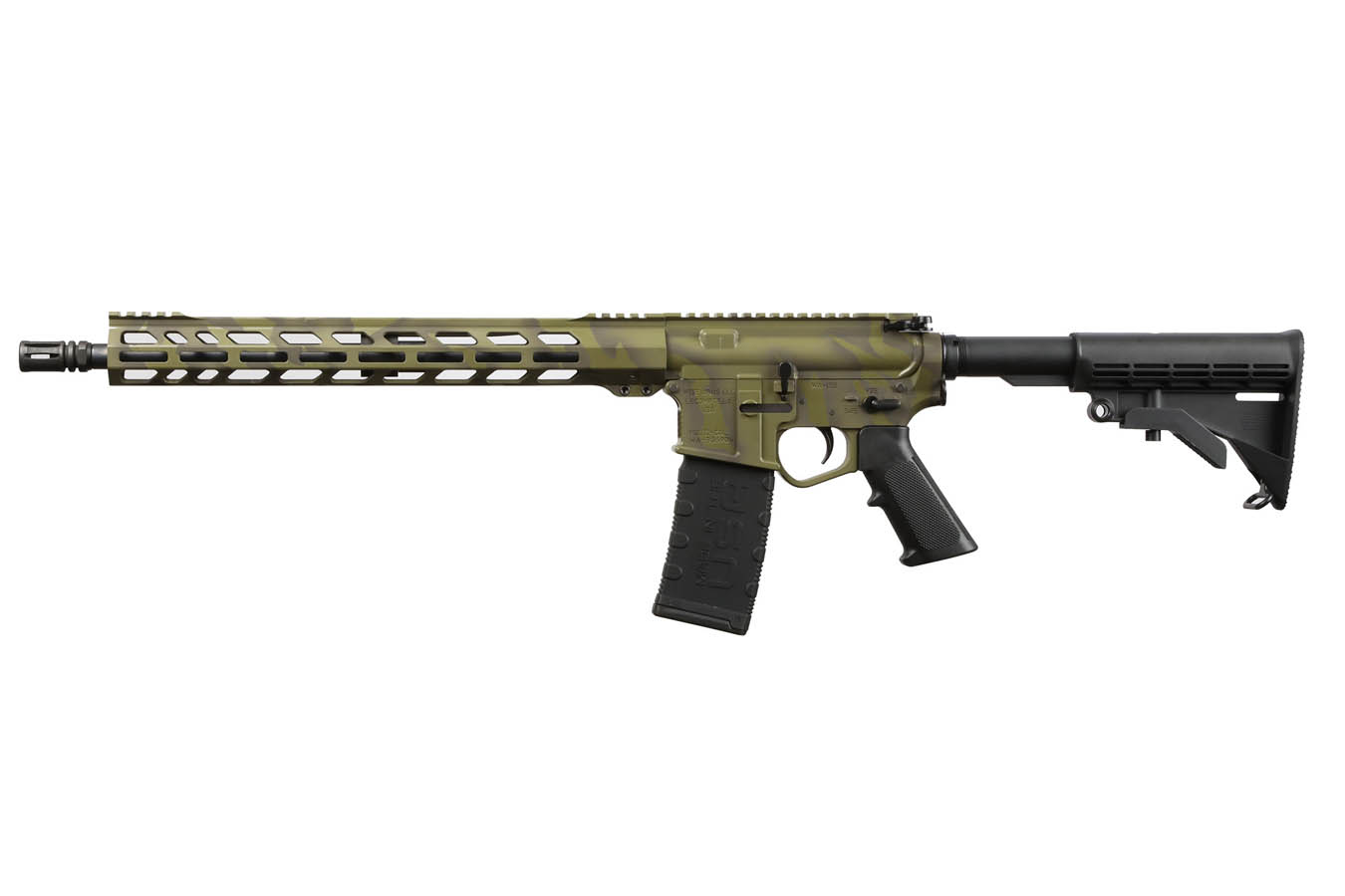 Wise Arms WA-15B 223 Remington /5.56 NATO AR-15 Rifle With ODG Tiger Stripe Camoflouge