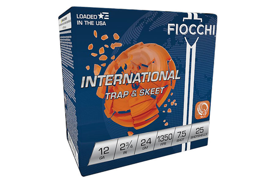 Fiocchi 12 Gauge 2-3/4 Inch 24 Gram 7.5 Shot International Trap and Skeet 25/Box