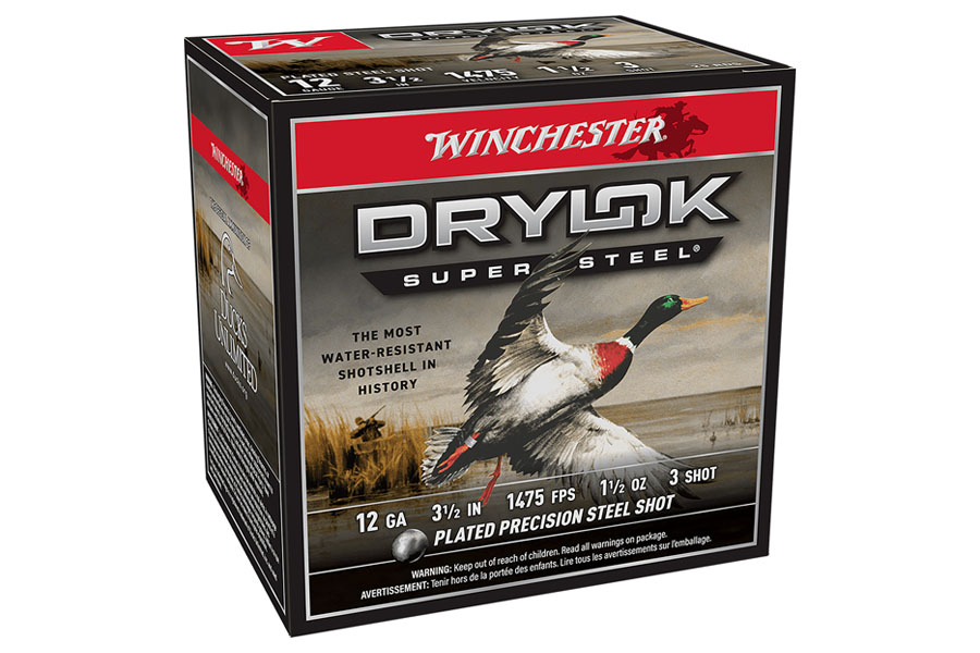 Winchester 12 Gauge 3-1/2 Inch 1-1/2 Oz 3 Shot Drylok Super Steel 25/Box