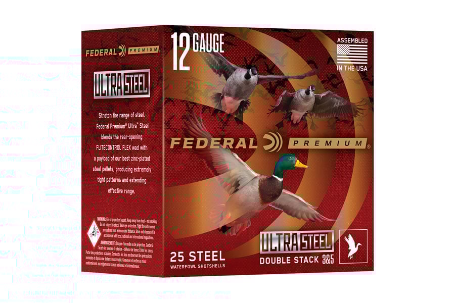 Federal 12 Gauge 3 Inch 1-1/4 Oz 2 Shot Ultra Steel 25/Box