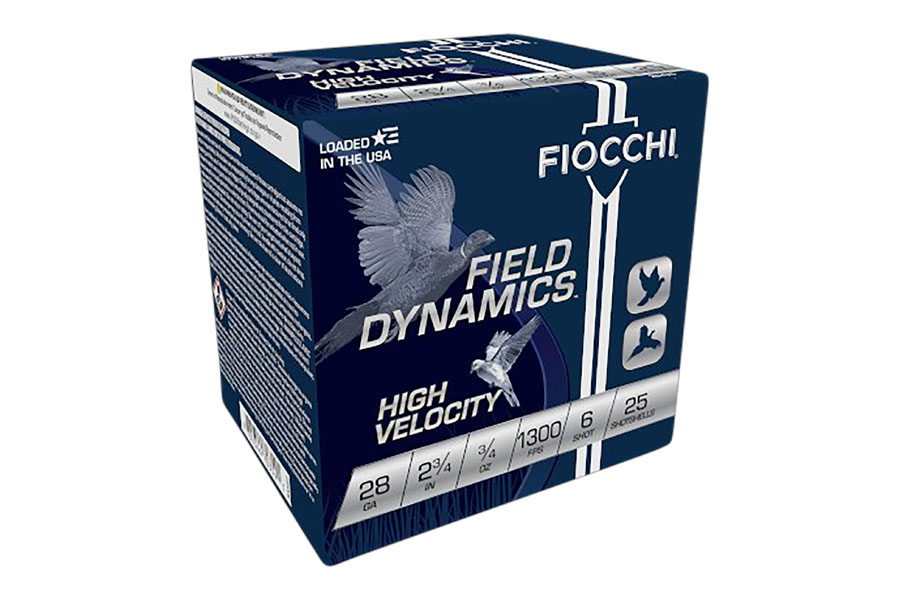Fiocchi 28 Gauge 2-3/4 Inch 3/4 Oz 6 Shot Field Dynamics 25/Box