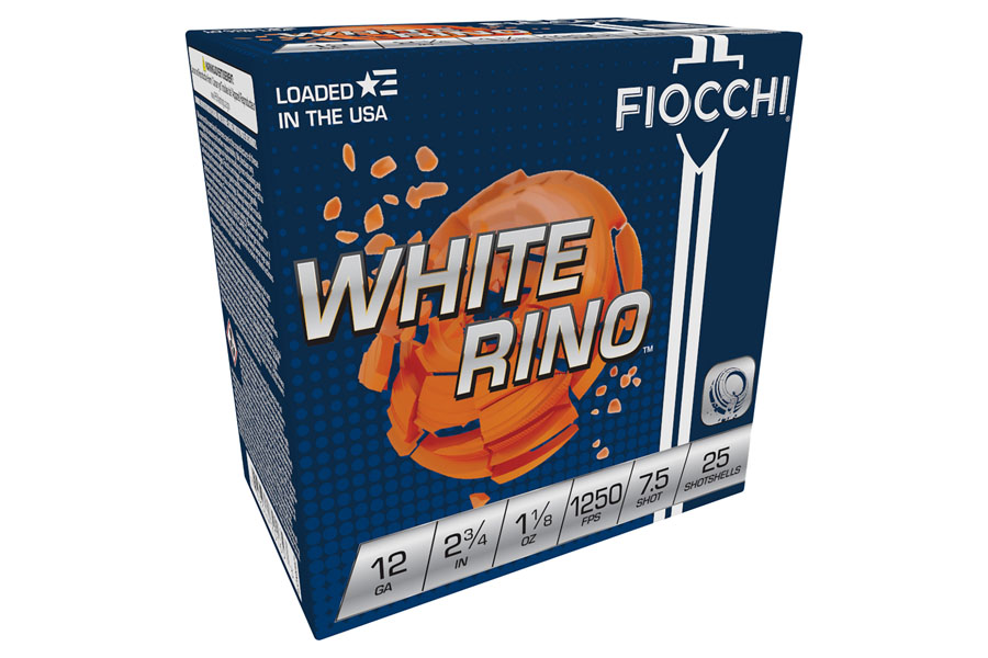 Fiocchi 12 Gauge 2-3/4 Inch 1-1/8 Oz  7.5 Shot White Rino 25/Box