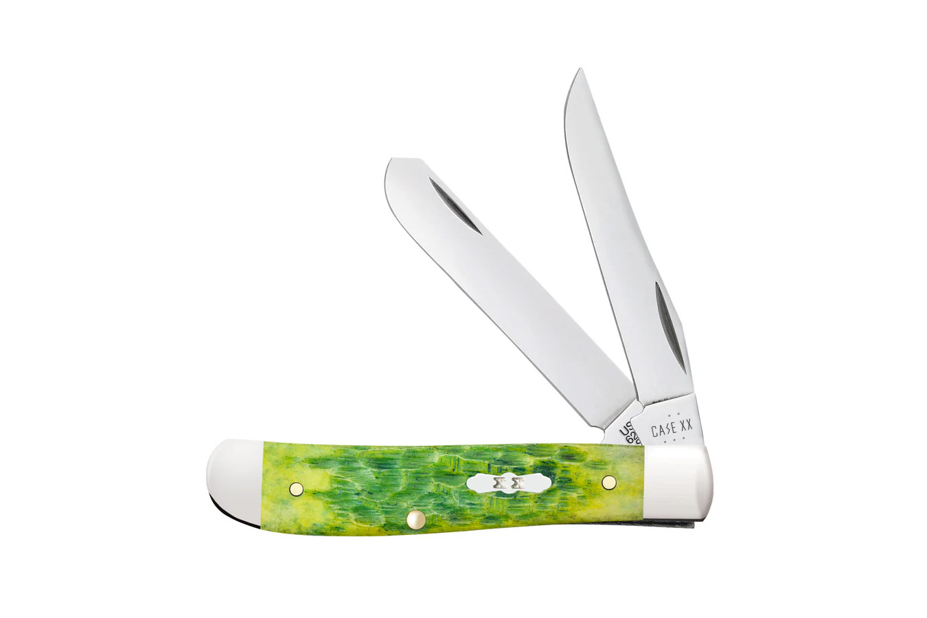 Wrcase Peach Seed Jig Green Apple Bone Mini Trapper Knife
