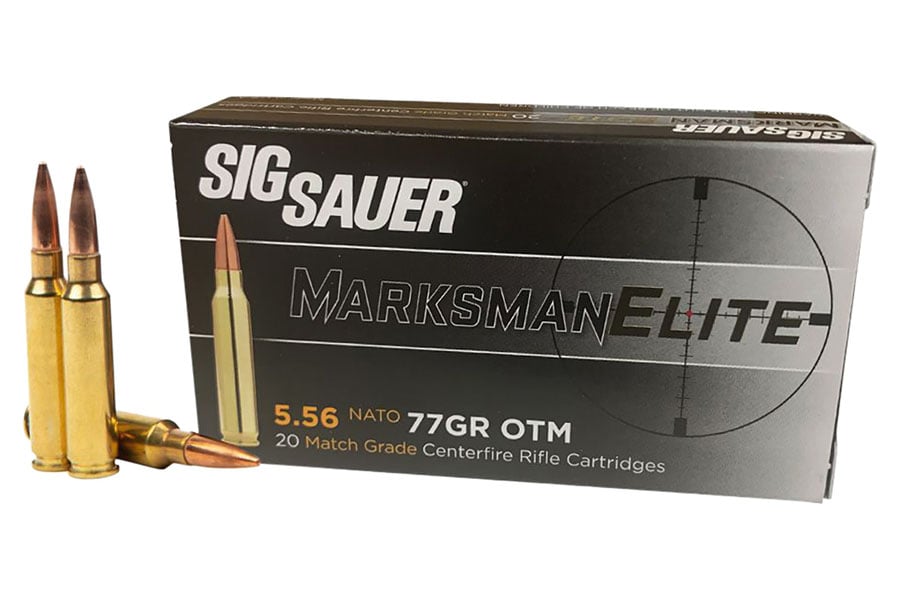 Sig Sauer 5.56 NATO 77 Grain Open Tip Match Marksman 20/Box