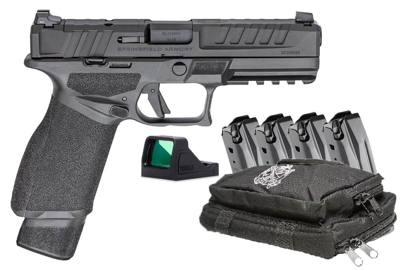 Springfield Echelon 9mm Black Optic Ready Gear Up Package with 5 Mags, Range Bag and Viridian RFX11 Green Dot
