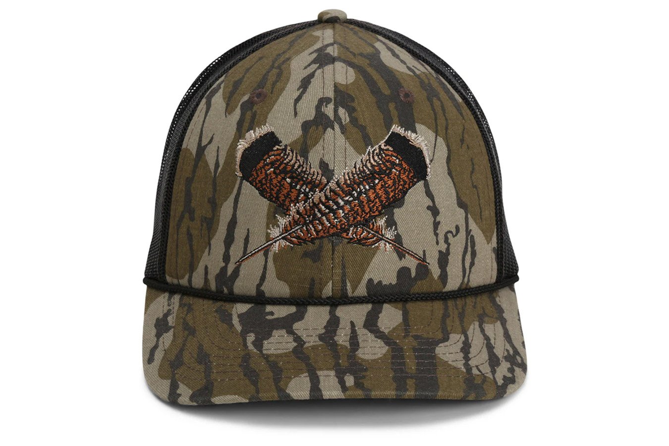 Paramount Apparel Mossy Oak Bottomland Turkey Feather Meshback Cap