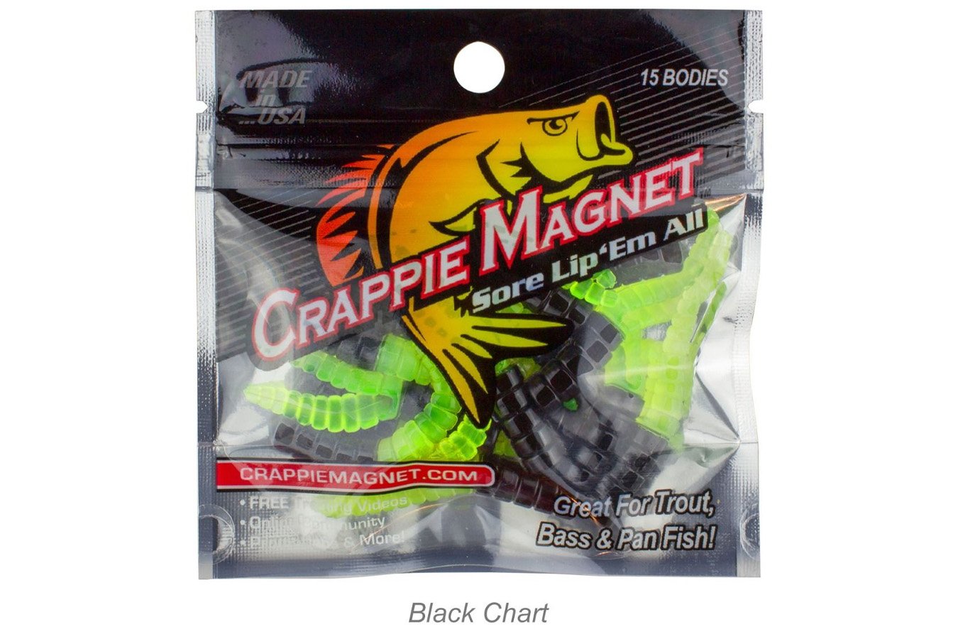 Crappie Magnet 15 Piece Body Pack - Black Chartruese