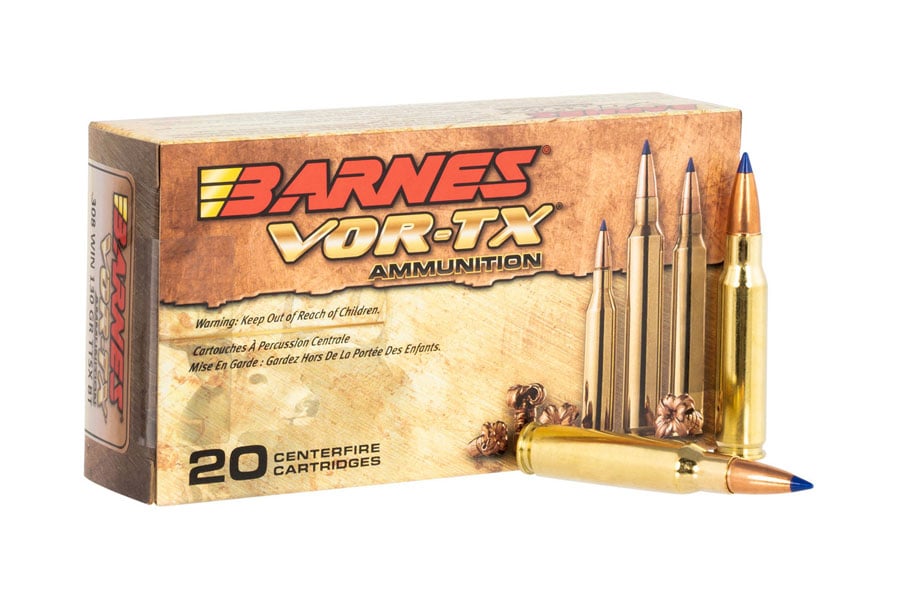 Barnes 308 Winchester 130 Grain Tipped TSX Boat Tail VOR-TX 20/Box