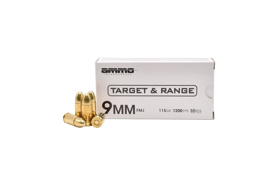 Ammo Incorporated 9mm Luger 115 Grain Full Metal Jacket 50/Box