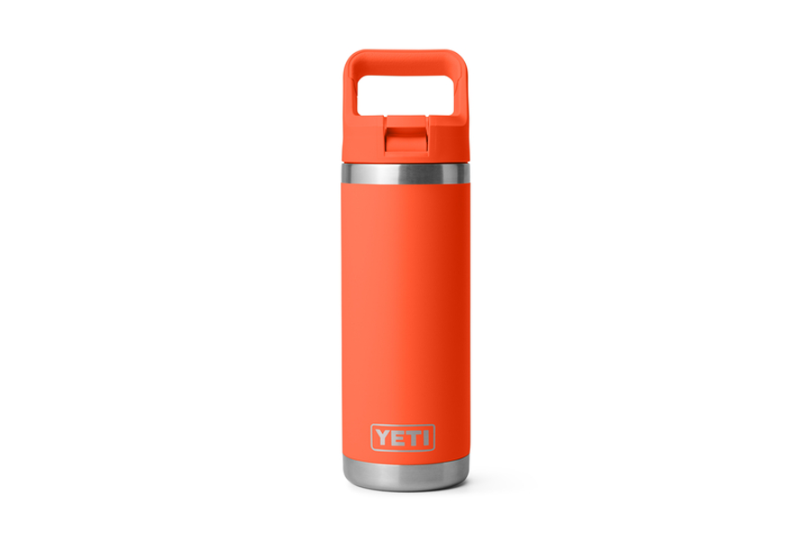 Yeti Coolers Rambler 18 oz Bottle with Color Match Straw Cap Papaya