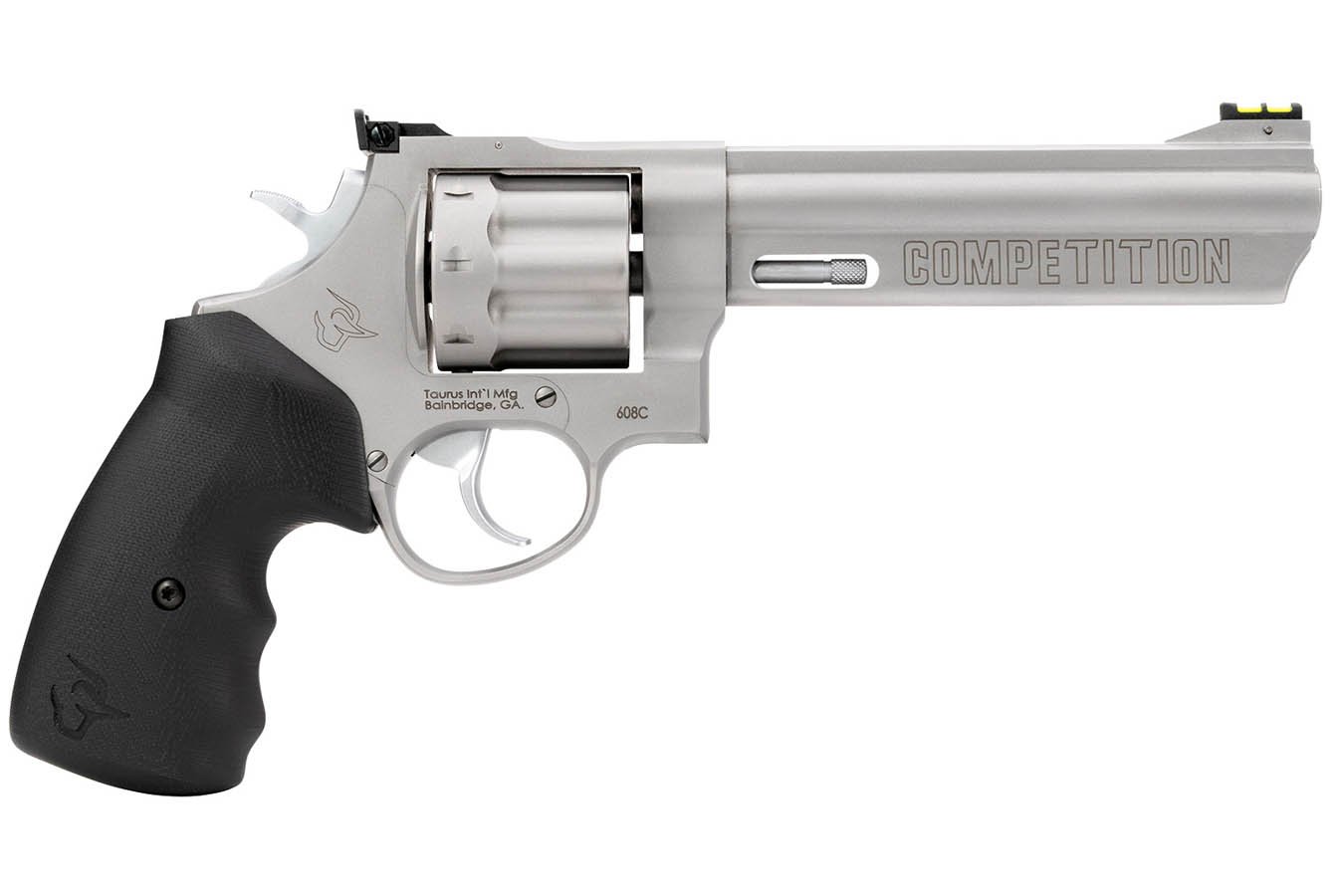 Taurus Competition 357 Magnum Revolver With Black Finger Grooved Grips 