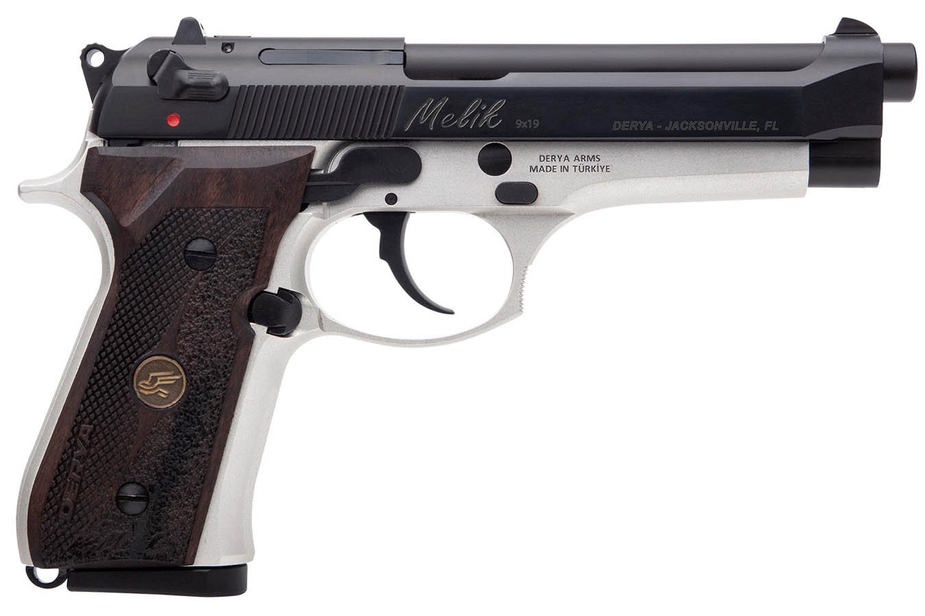 Derya Firearms Melik 9mm DA/SA Pistol with Walnut Grips (15 Round Model)