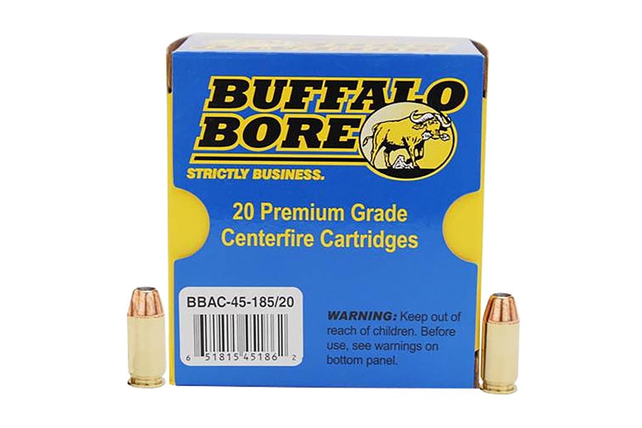 Buffalo Bore 45 ACP 185 Grain Jacketed Hollow Point Strictly Business Personal Defense
