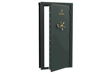 OUT-SWING CLAMSHELL VAULT DOOR GREEN GLOSS W/GOLD E-LOCK