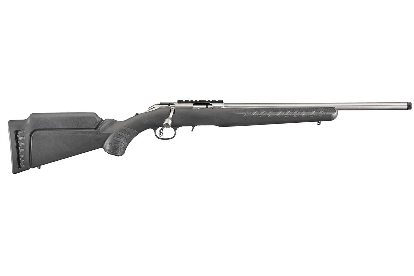 No. 8 Best Selling: RUGER AMERICAN RIMFIRE 22 LR 18 IN STAINLESS THREADED BARREL BLACK SYNTHETIC STOCK
