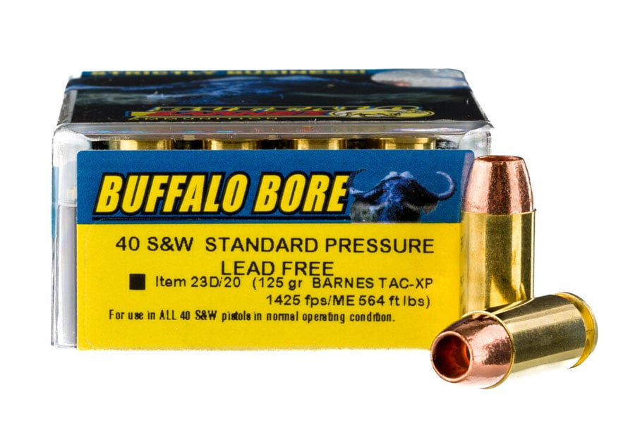 Buffalo Bore 40 Smith & Wesson 125 Grain TAC-XP Lead Free Strictly Business Standard Pressure 20/Box