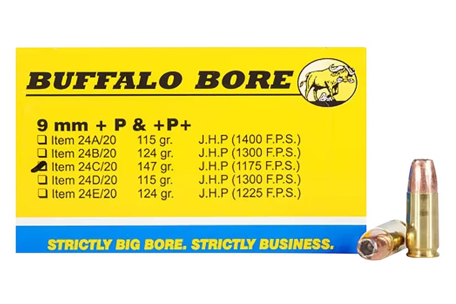 Buffalo Bore 9mm Luger 147 Grain Jacketed Hollow Point Strictly Business 20/Box