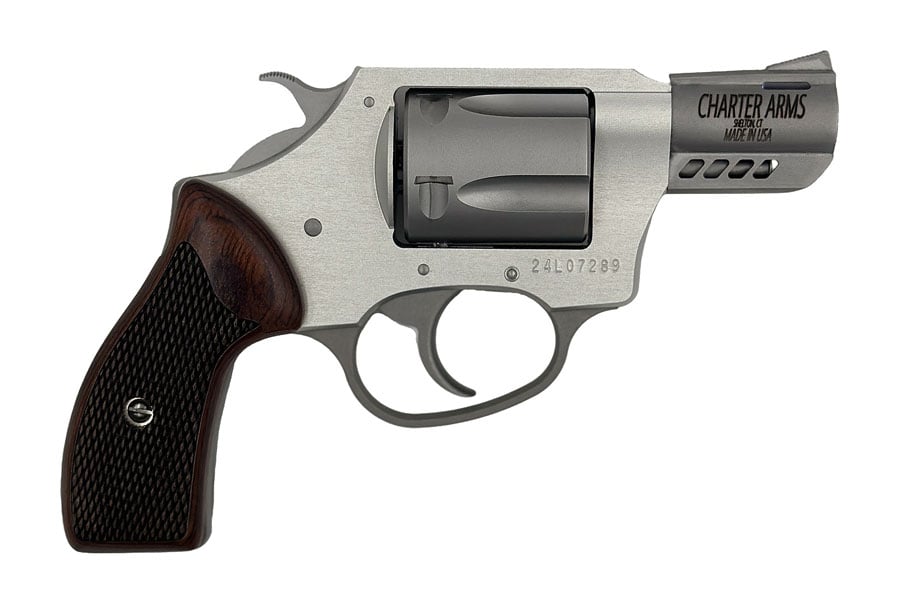 Charter Arms Coyote 380 ACP Revolver With Rosewood Checkered Grips 