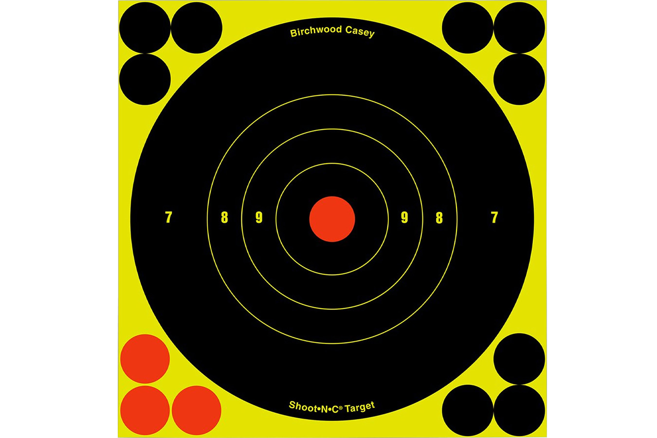 Birchwood Casey Shoot-N-C Reactive Target Self-Adhesive Paper Black/Yellow/Red 6