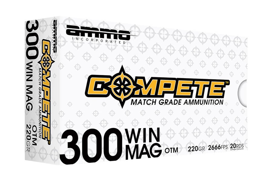 Ammo Incorporated 300 Winchester Magnum 220 Grain Open Tip Match Compete 20/Box