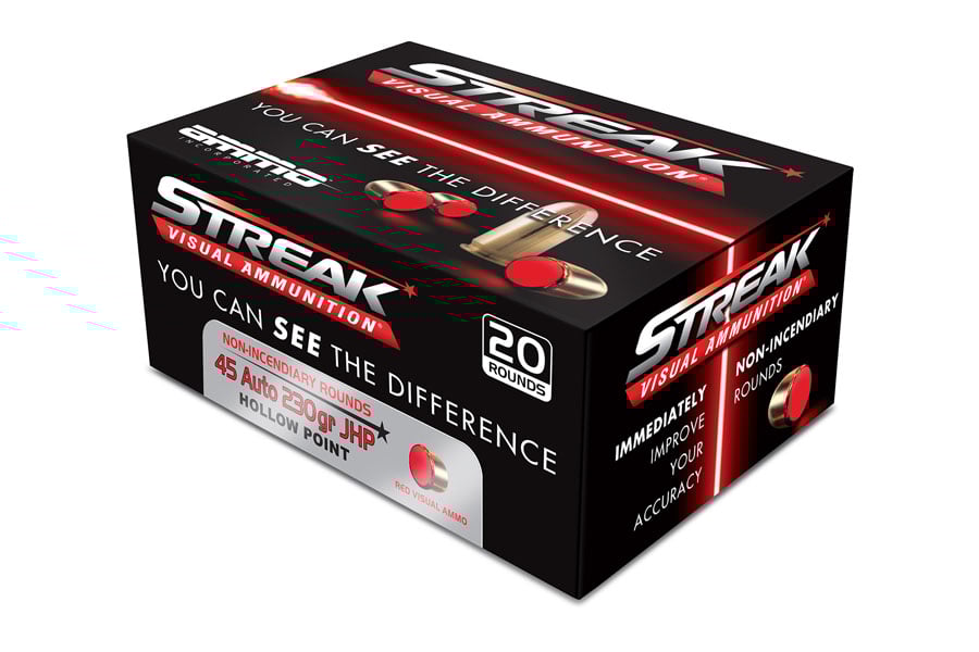 Ammo Incorporated 45 ACP 230 Grain Jacketed Hollow Point Streak Visual 20/Box
