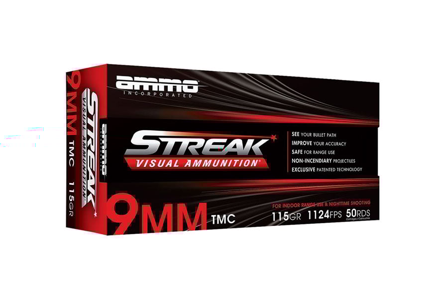 Ammo Incorporated 9mm luger 115 Grain Total Metal Case Streak Visual 50/Box