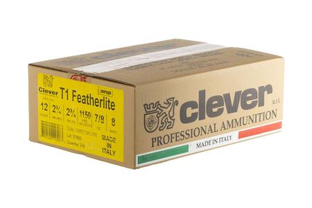 CLEVER T1 FEATHERLITE 12GA 1OZ #8 250/CS