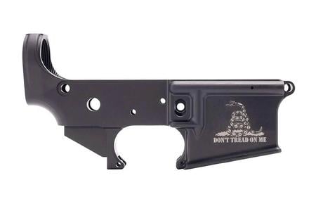 AM-15 LOWER RECEIVER MULTI CAL ANODIZED BLACK DONT TREAD ON ME LOGO