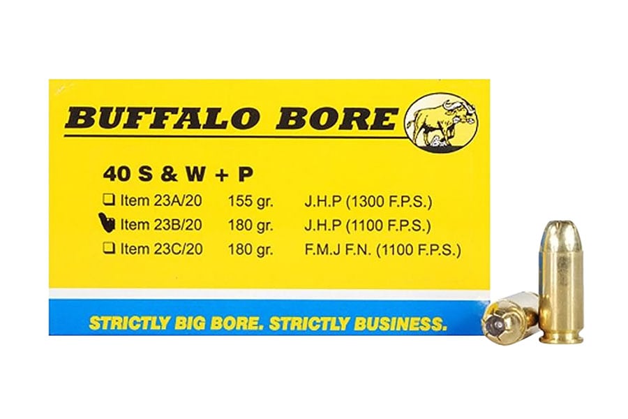 Buffalo Bore 40 Smith & Wesson 180 Grain Jacketed Hollow Point Strictly Business Heavy 20/Box