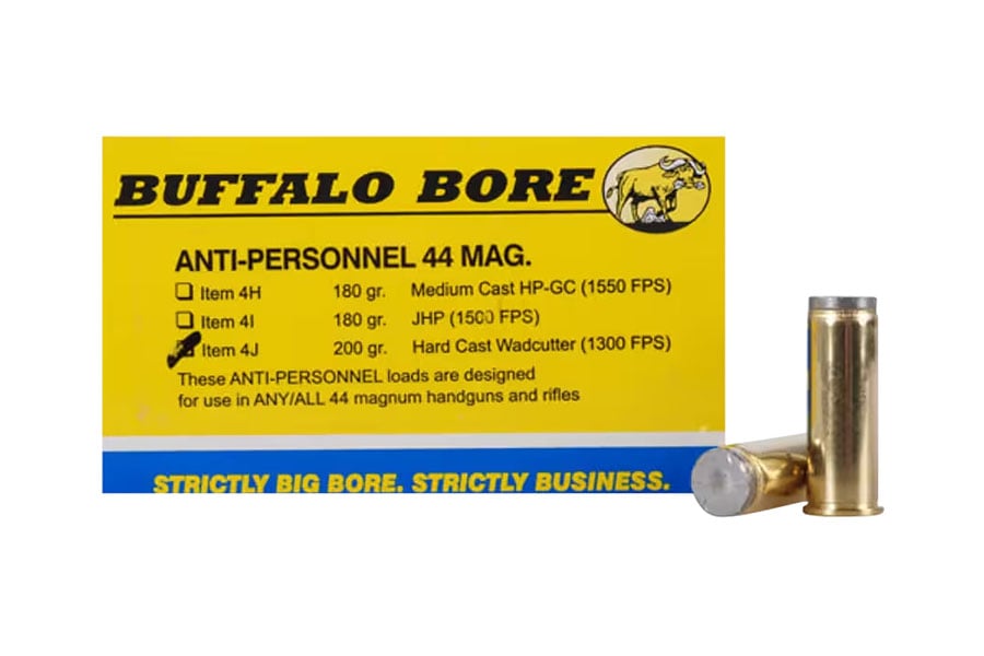 Buffalo Bore 44 Magnum 200 Grain Hard Cast Wadcutter Strictly Business Anti-Personnel 20/Box