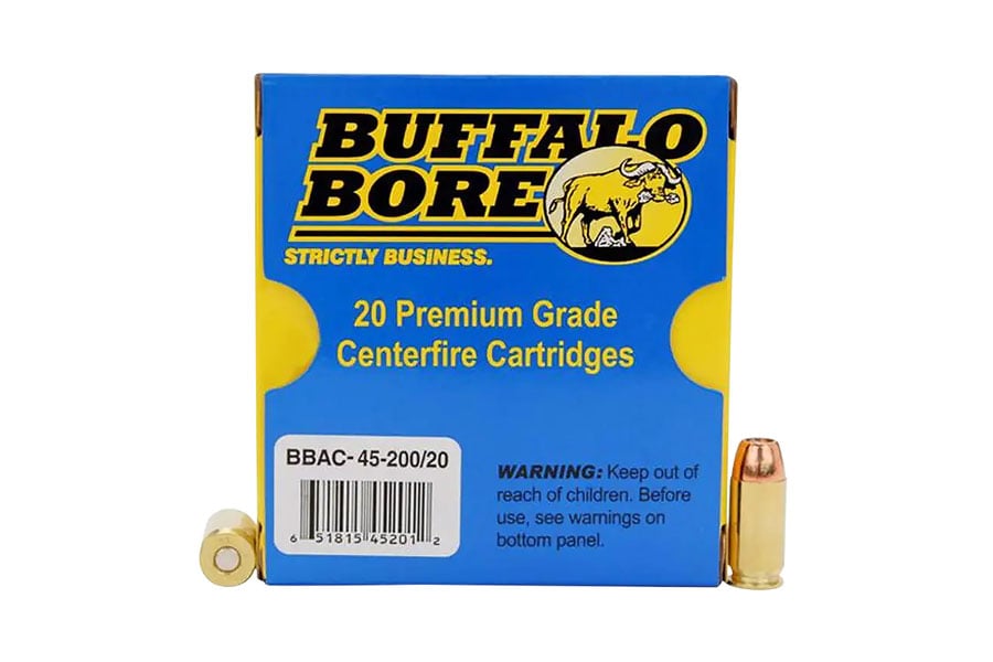 Buffalo Bore 45 ACP 200 Grain Jacketed Hollow Point Strictly Business Personal Defense 20/Box
