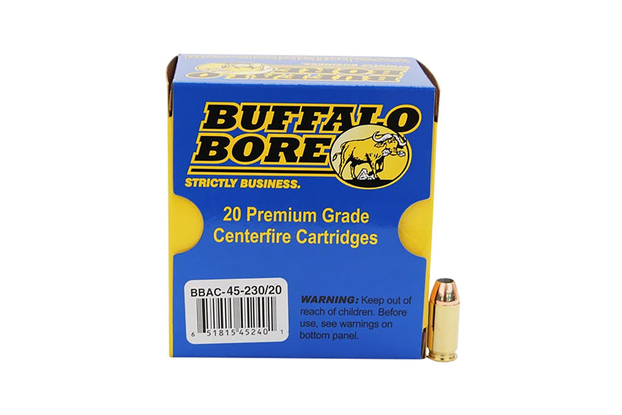 Buffalo Bore 45 ACP 230 Grain Jacketed Hollow Point Personal Defense Strictly Business 20/Box