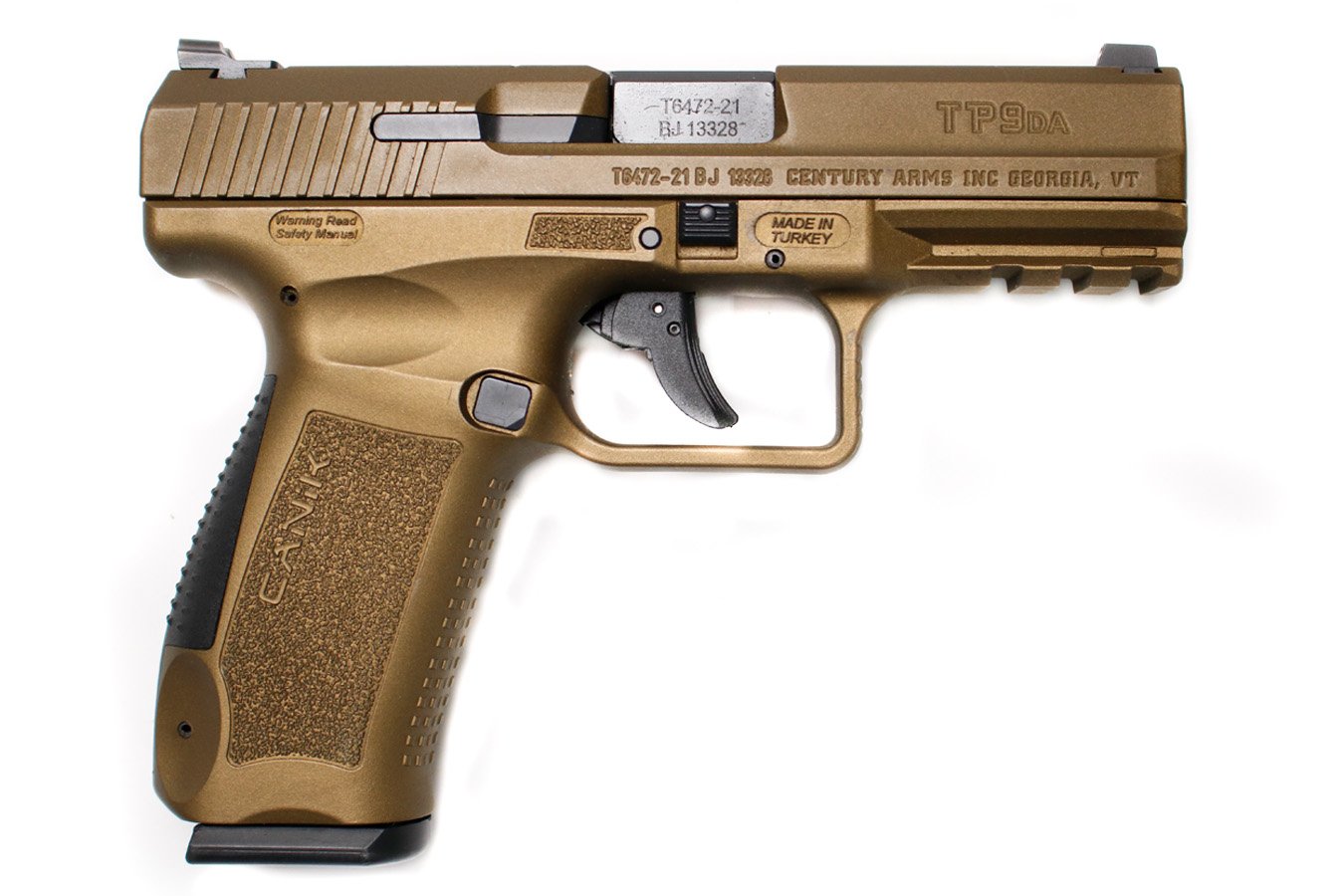 Canik TP9 DA 9mm Police Trade-In Pistol with Burnt Bronze Cerakote Finish