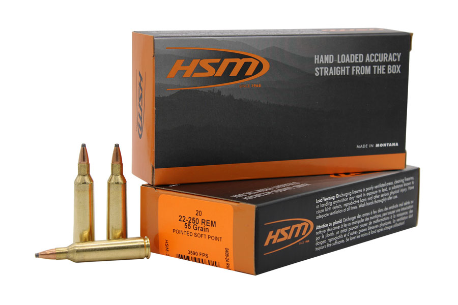 Hsm 22-250 Remington 50 Grain Soft Point Varmint 20/Box