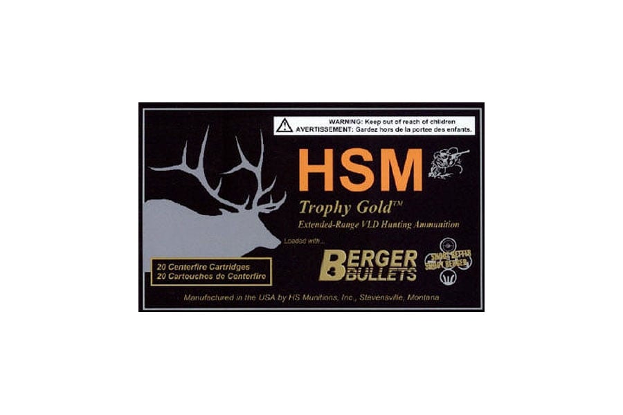 Hsm 30-06 Springfield 168 Grain Berger Hunting VLD Match Trophy Gold Extended Range 20/Box