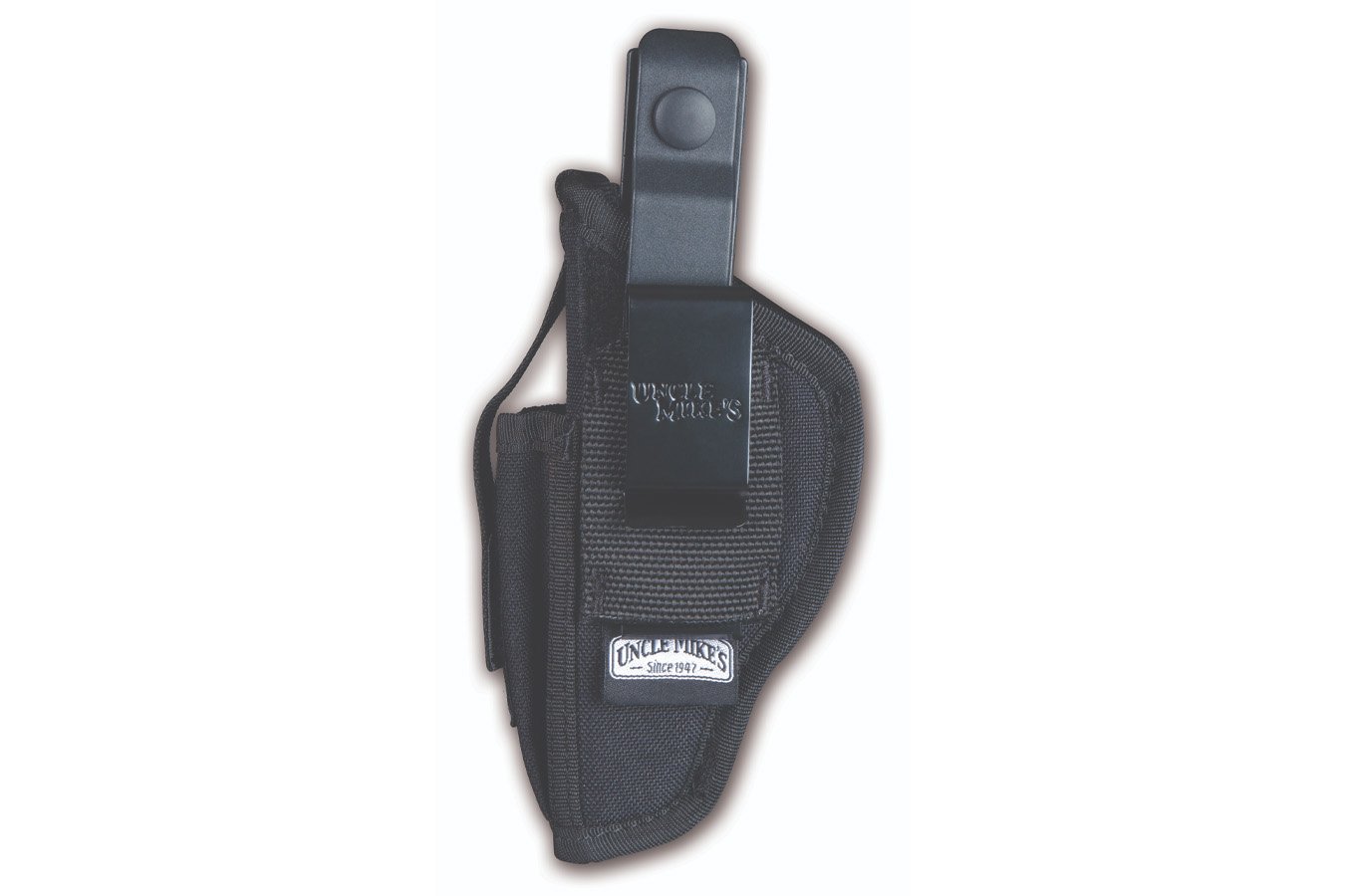 Uncle Mikes Sidekick Hip Holster IWB/OWB Size 02 Black Kodra Nylon Belt Clip Fits Med/Large DA Revolver Fits 3-4