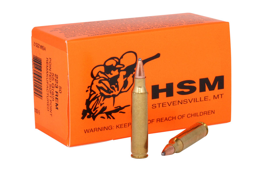 Hsm 223 Remington 55 Grain Soft Point Remanufactured 50/Box