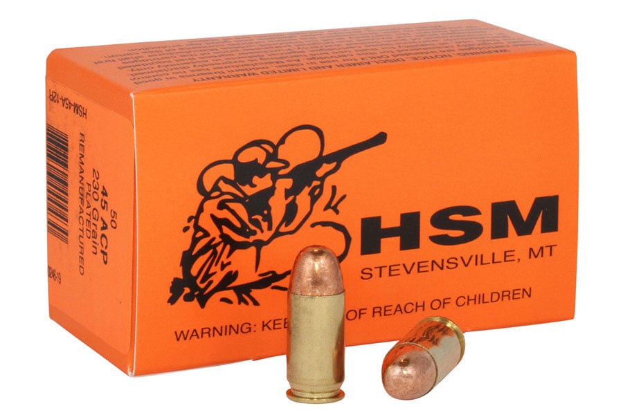 Hsm 45 ACP 230 Grain Full Metal Jacket Remanufactured 50/Box