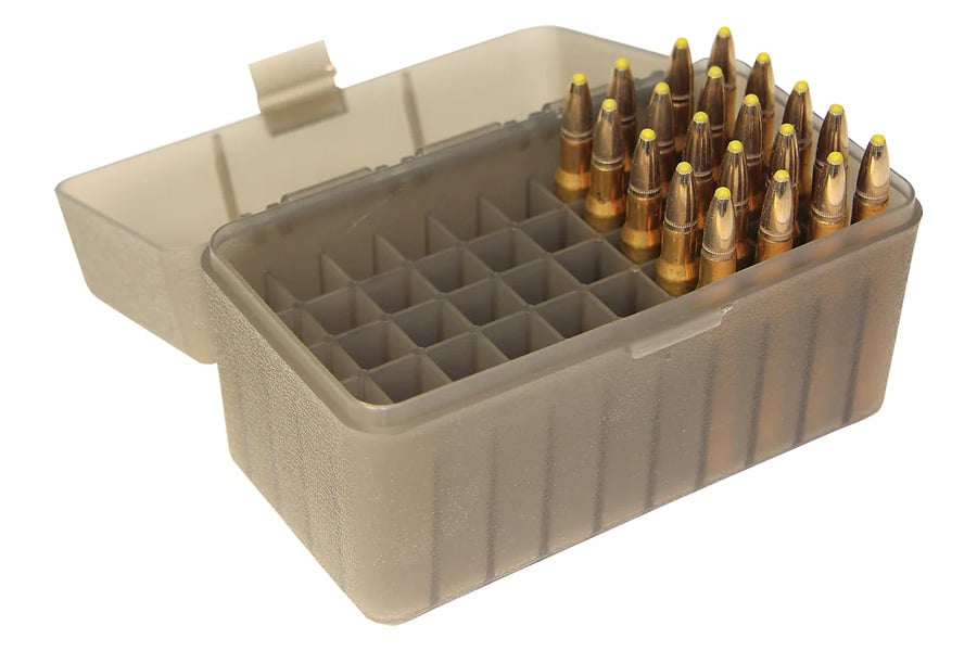 MTM Ammo Box 50 Round Flip-Top Clear Smoke